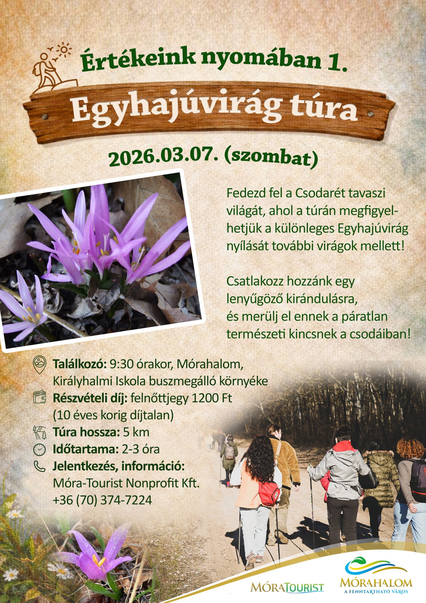 Értékeink nyomában I. Egyhajúvirág túra plakát