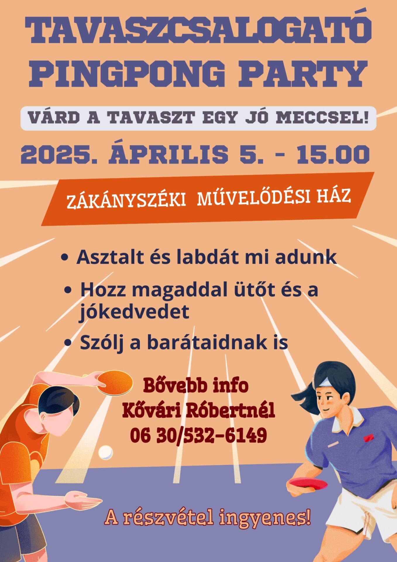 Tavaszcsalogató pingpong party plakátja