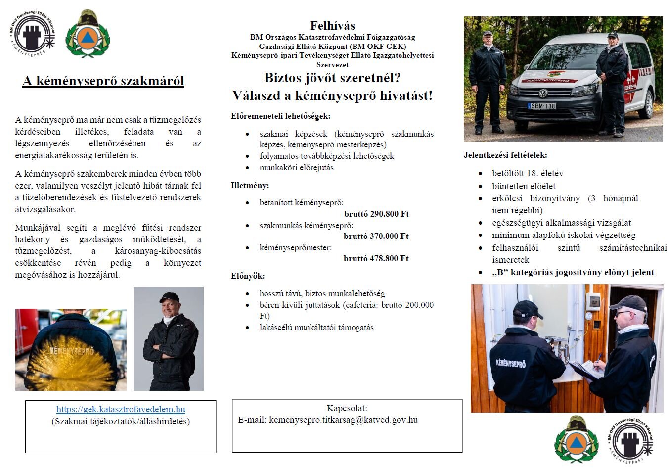 Vármegyei álláslehetőség - kéményseprő